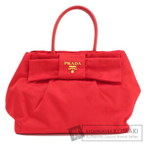 Prada Tessuto Fiocco bow tote bag red